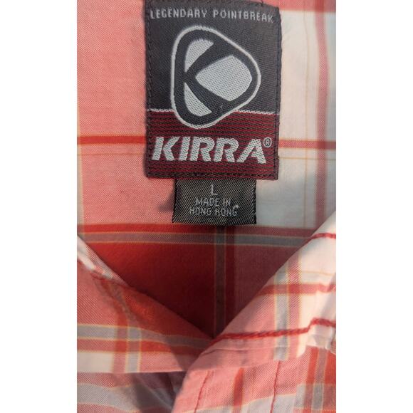 KIRRA Mens Short Sleeve 100% Cotton Plaid Check Button Front Shirt Size Large - Picture 5 of 5